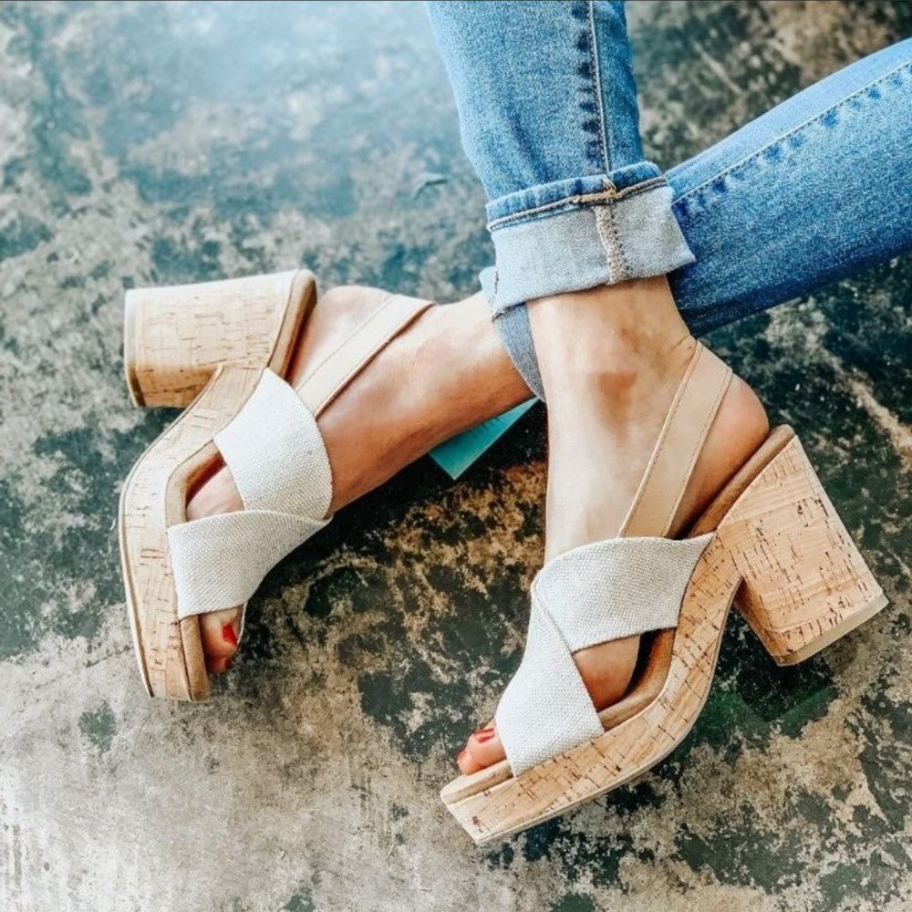 TOMS Ibiza Platform Sandals Size 11
